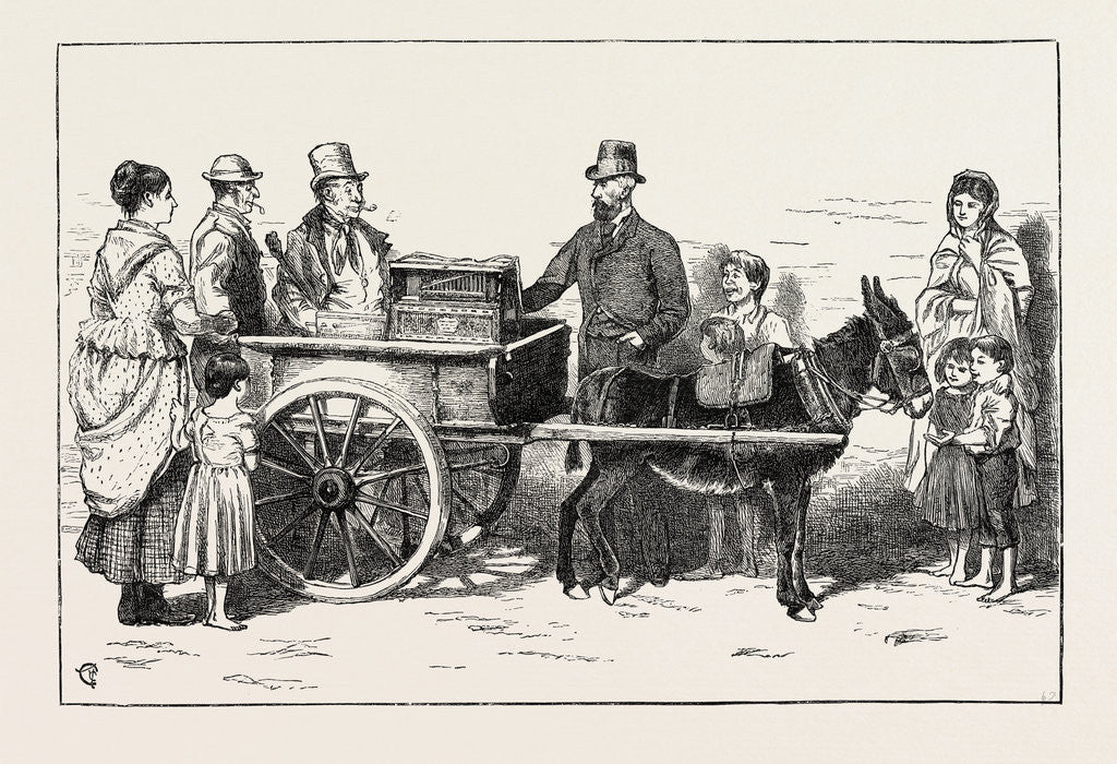 Detail of The Nobleman Organ Grinder Now on a Tour Through the Irish Provinces by Anonymous