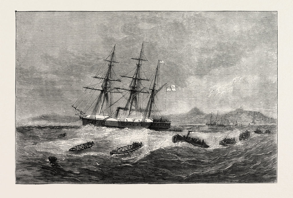 Detail of The Ashantee War: Landing the Forces for Sir Garnet Wolseley's Recent March on Dunquah, Anglo Ashanti War, Ghana by Anonymous