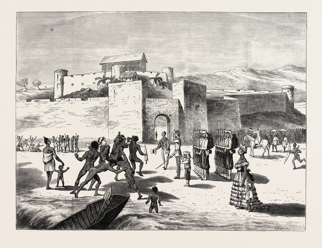 Detail of The Ashantee War, Arrival of the Governor at Cape Coast Castle by Anonymous