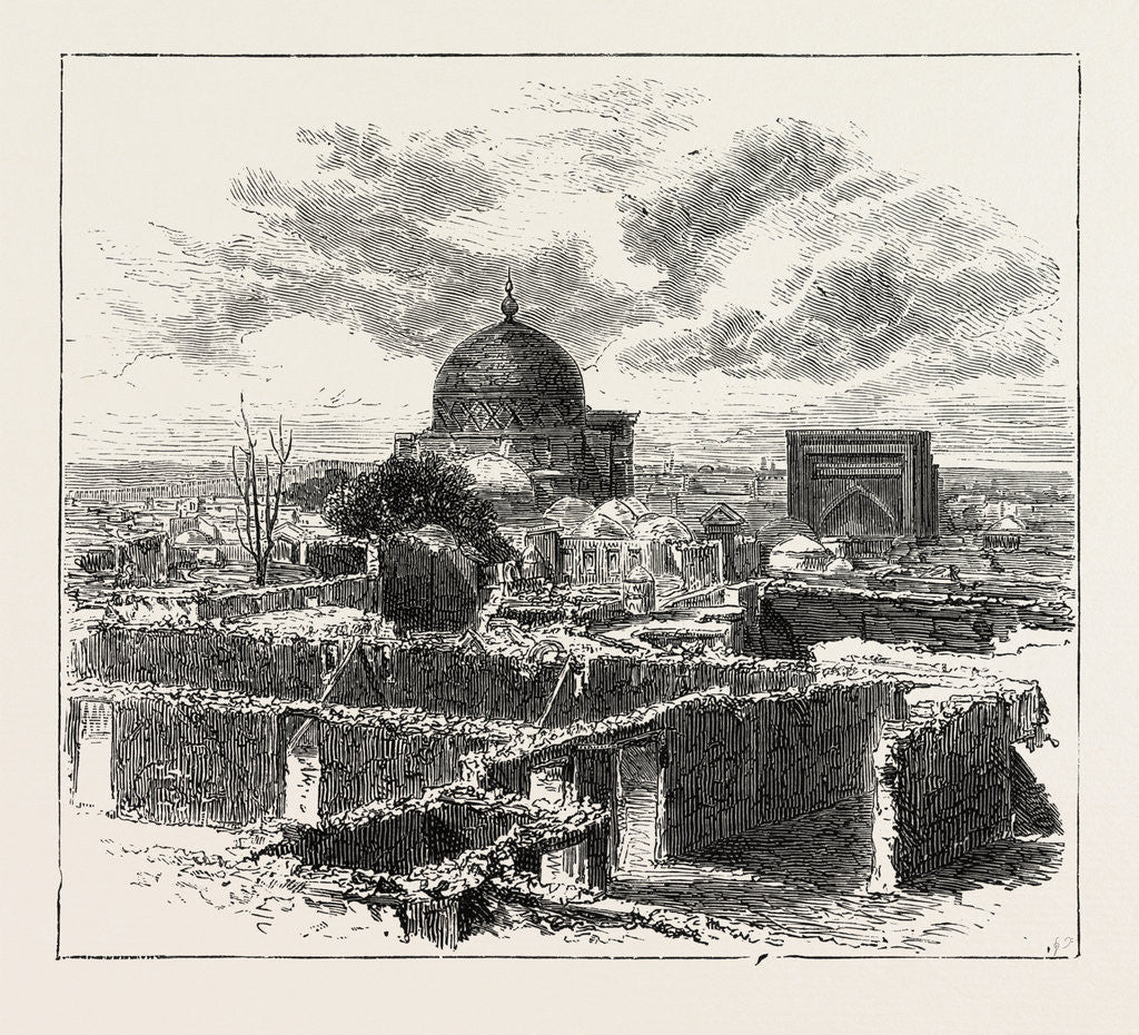 Detail of The Russian Expedition to Khiva, Views in the City: The Chief School in Khiva, Uzbekistan by Anonymous