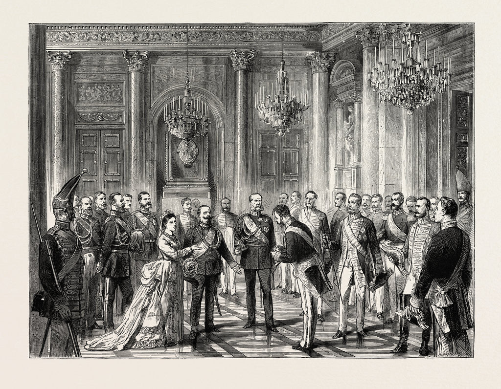 Detail of Visit of King Victor Emmanuel to Berlin: Presentation of State Dignitaries to the King on His Arrival at the Palace, Germany by Anonymous