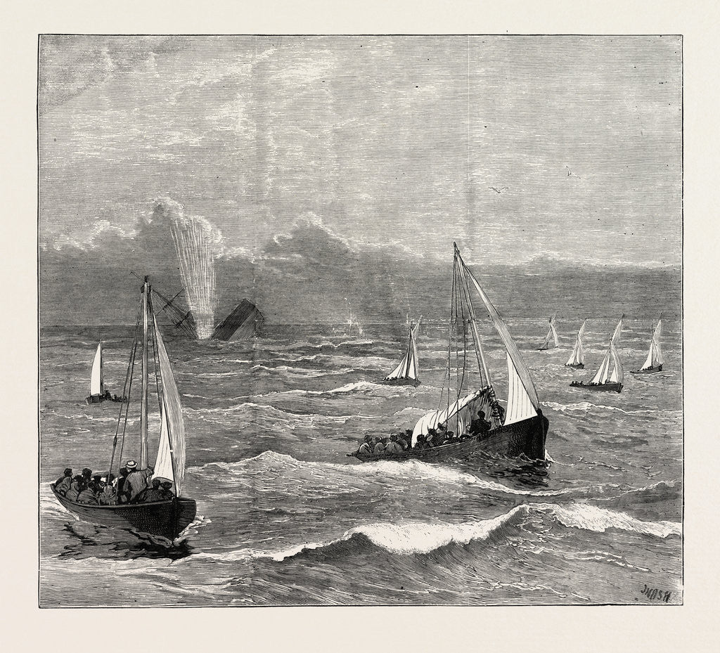 Detail of The Loss of the Cape Mail Steamship American: Foundering of the Vessel by Anonymous