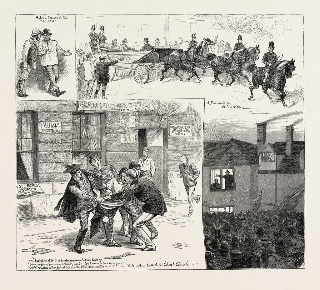 Detail of At the Oxford Election, UK, 1880 by Anonymous