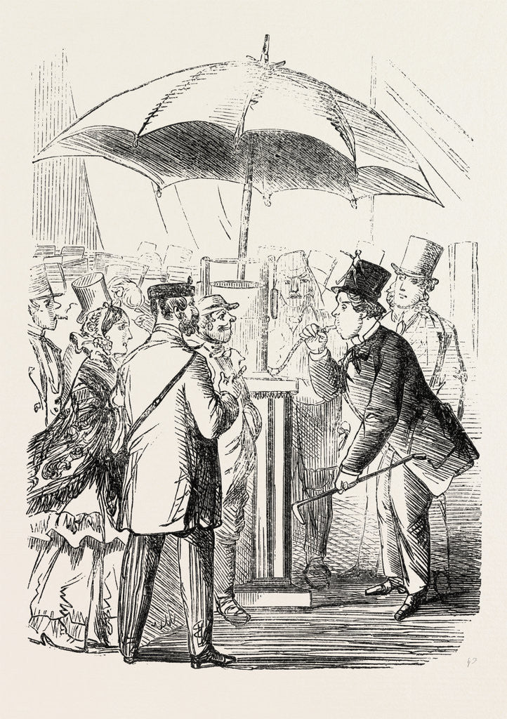 Detail of The Derby Day: Scenes by the Roadside and on the Downs: Try Your Lungs, Gentlemen! UK by Anonymous