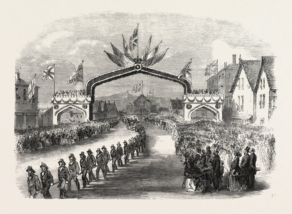 Detail of The Members of the Fire Companies Drawing the Prince of Wales Through Carleton, a Suburb of St. John, New Brunswick by Anonymous