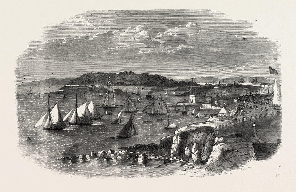 Detail of Plymouth Regatta: Start of Yachts in the First Race, UK by Anonymous