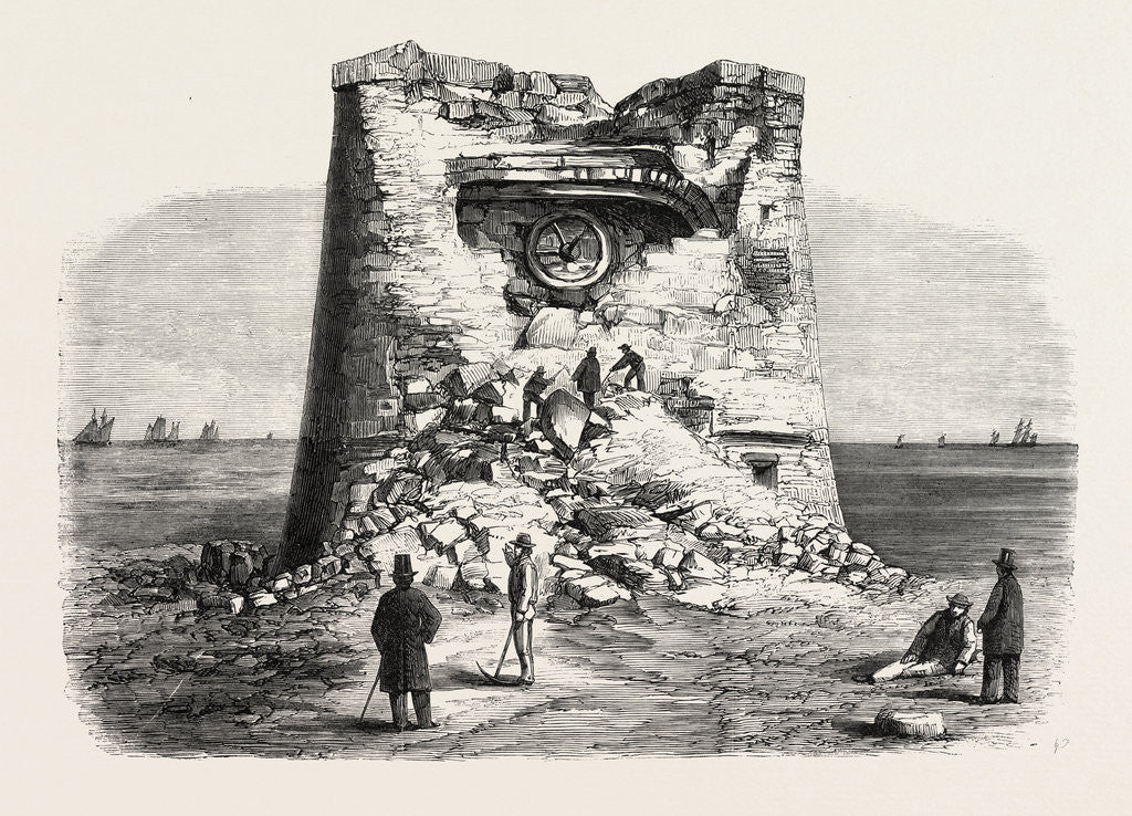Detail of Destruction of the Martello Tower, Eastbourne, Sussex, by Sir W. Armstrong's Guns, at a Distance of 1032 Yards by Anonymous
