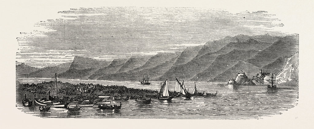 Detail of The Revolution in Sicily: Troops Preparing to Embark at the Faro Point, Messina, for Saturday Evening, August 11, 1860, Italy by Anonymous