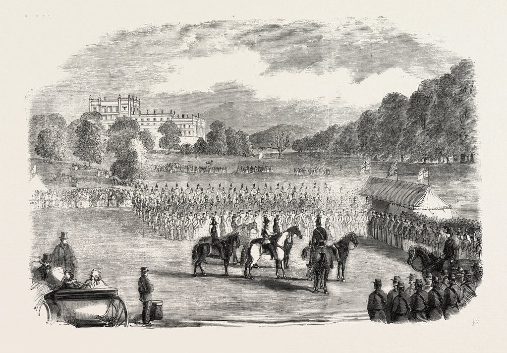 Detail of Review of Derbyshire Rifle Volunteers at Chatsworth Park, UK by Anonymous