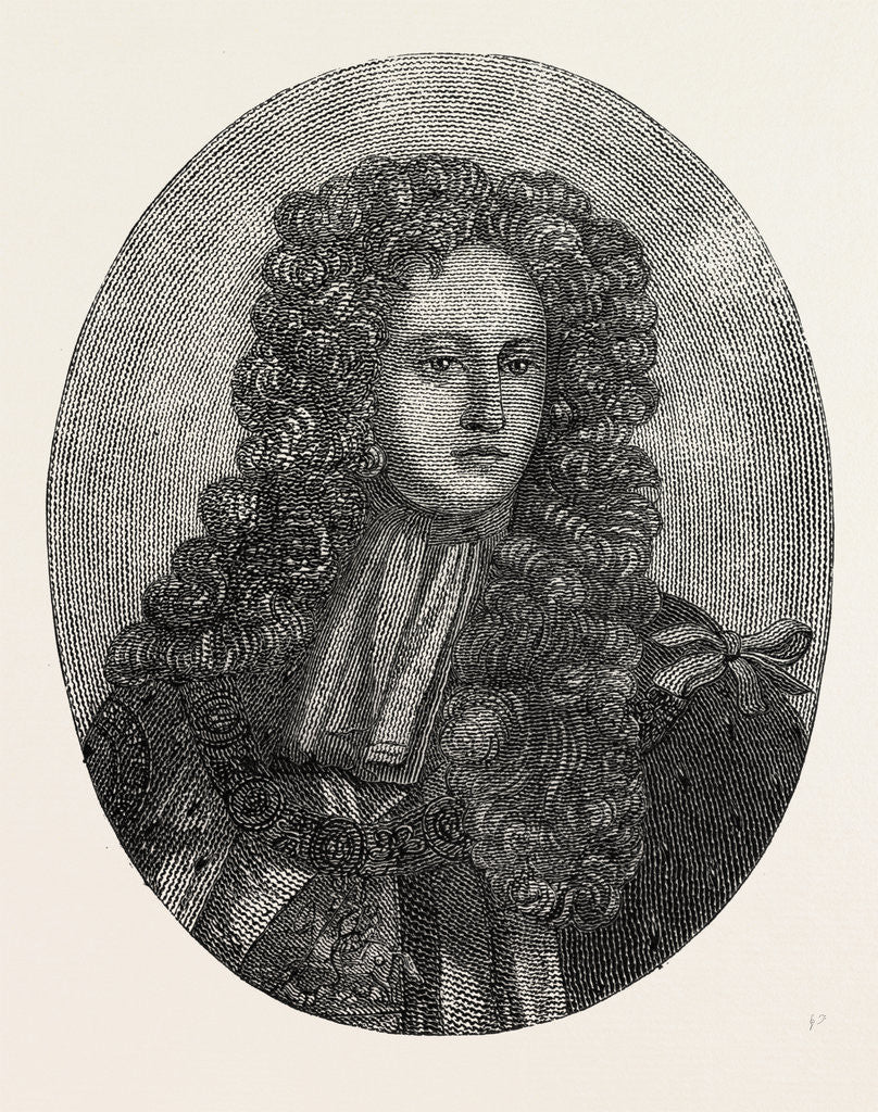 Detail of Portrait of Prince George of Denmark Composed Entirely of Minute Writing by Anonymous
