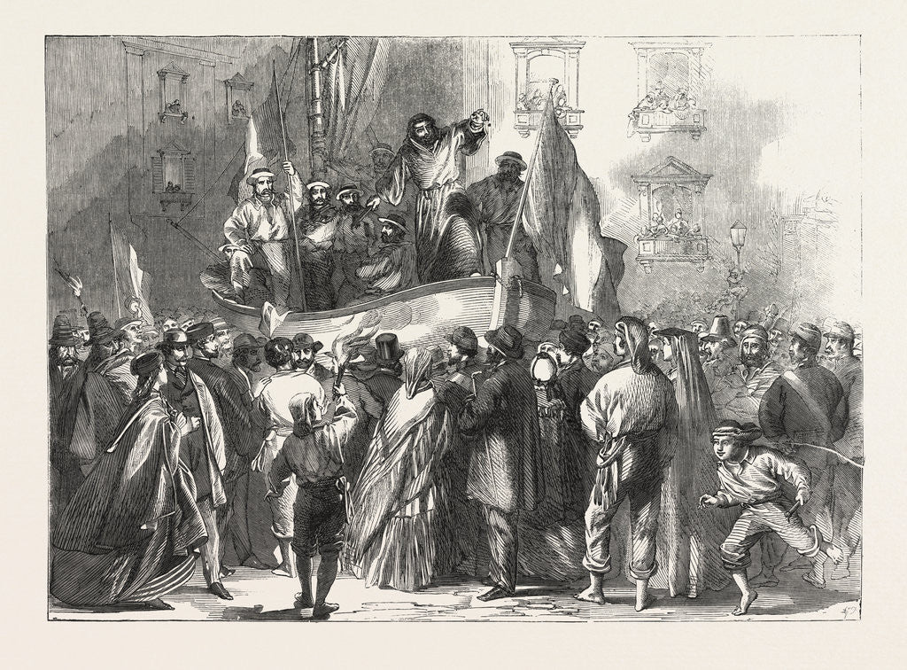 Detail of Padre Giovanni Addressing the People in Front of the Jesuits' College, Naples, Italy by Anonymous