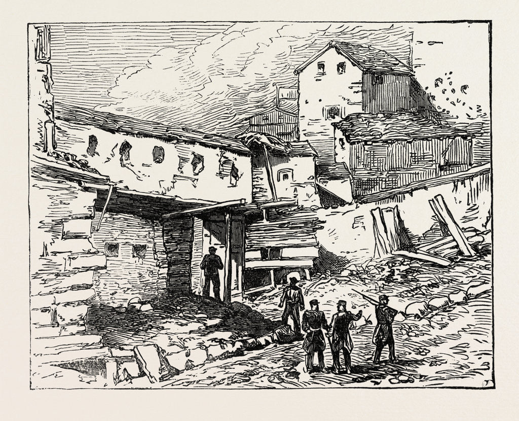 Detail of The War in Spain: Inside the Town Gate, Puycerda by Anonymous