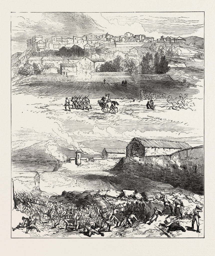 Detail of The War in Spain: Town of Puycerda by Anonymous