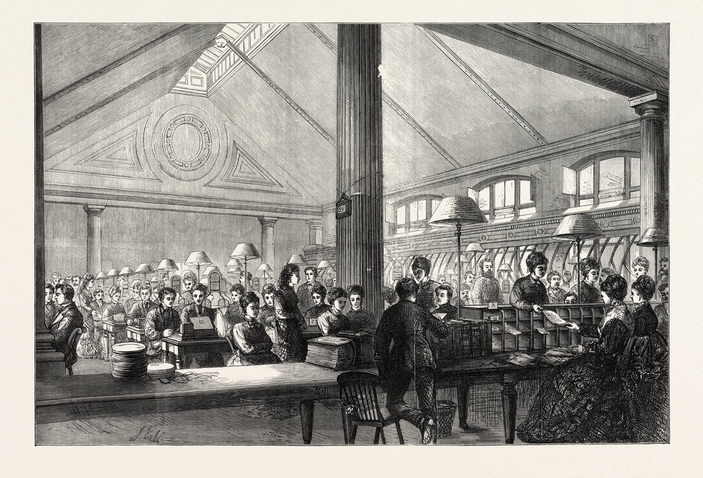 Detail of The Central Telegraph Office: Instrument Gallery by Anonymous