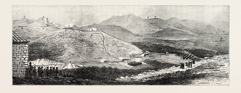 Detail of The Civil War in Spain: Battle of Galdames, April 30, 1874, View from the Heights of Montellano by Anonymous
