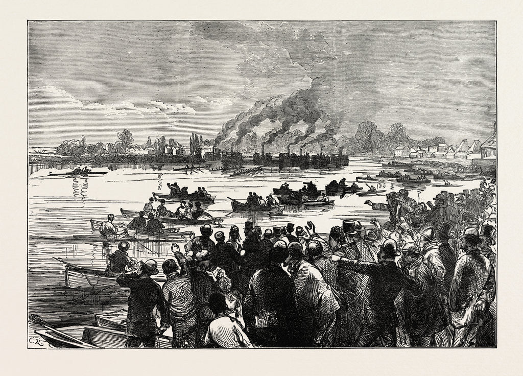 Detail of Double Sculling-Match on the Thames: The Finish by Anonymous