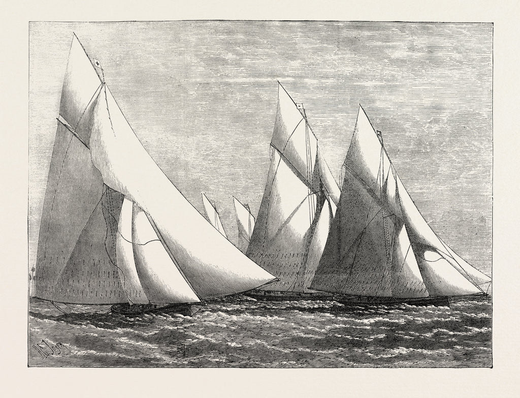 Detail of Channel Match of the Royal London Yacht Club from Dover to Southend: Yachts Passing the Goodwin Light Ship by Anonymous