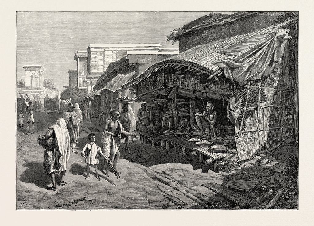 Detail of Native Shop in Bazaar Street, Calcutta by Anonymous