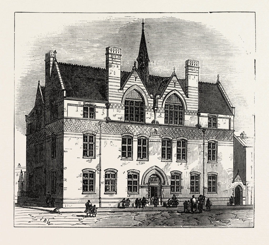 Detail of New Schools, Harper Street, New Kent Road, London by Anonymous