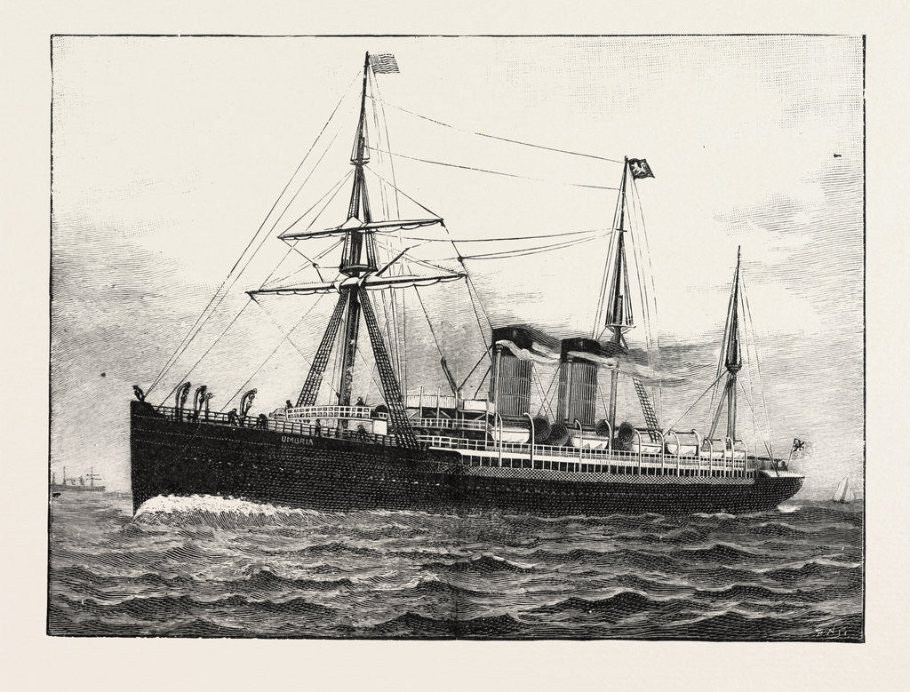 Detail of The Cunard Steamship Umbria by Anonymous