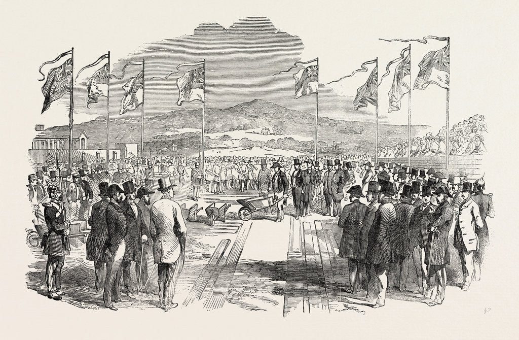 Detail of Commencement of the Norwegian Railway at Christiania, Oslo, Norway by Anonymous