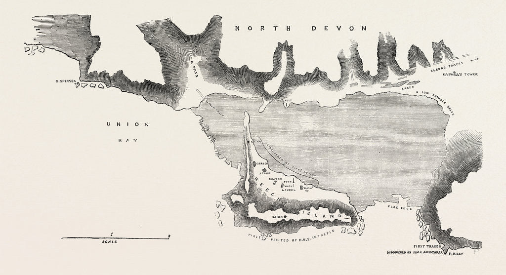 Detail of Track Chart, Showing the Explorations and Discoveries Made by the Searching Parties from Captain Austin's Squadron by Anonymous