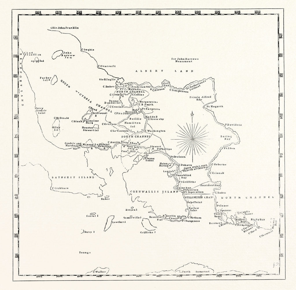 Detail of Outline of the Discoveries Made by the Respective Searching Parties from the Arctic Expedition Under the Command of Captain Penny by Anonymous