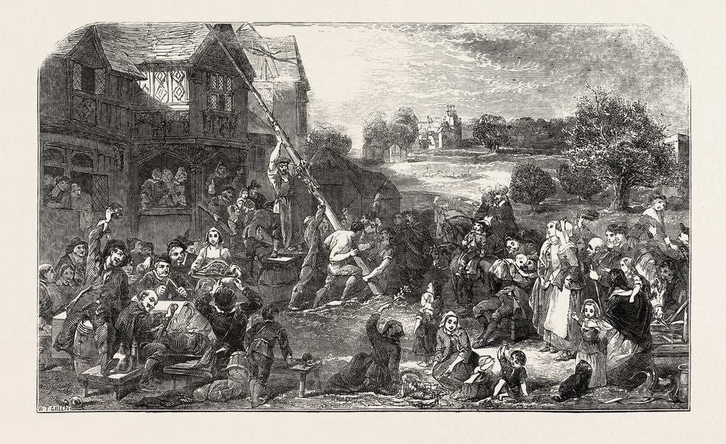 Detail of Raising the Maypole by Anonymous