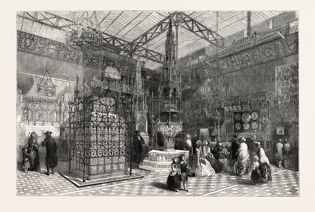 Detail of The Crystal Palace: The Mediaeval Court, 1851, London by Anonymous