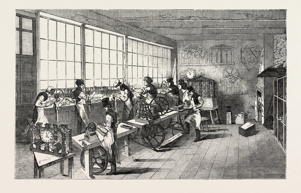 Detail of Clerkenwell Clock Factory: The Turret-Clock Shop by Anonymous