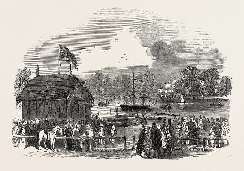 Detail of The Ferry at the Serpentine, Hyde Park, London by Anonymous