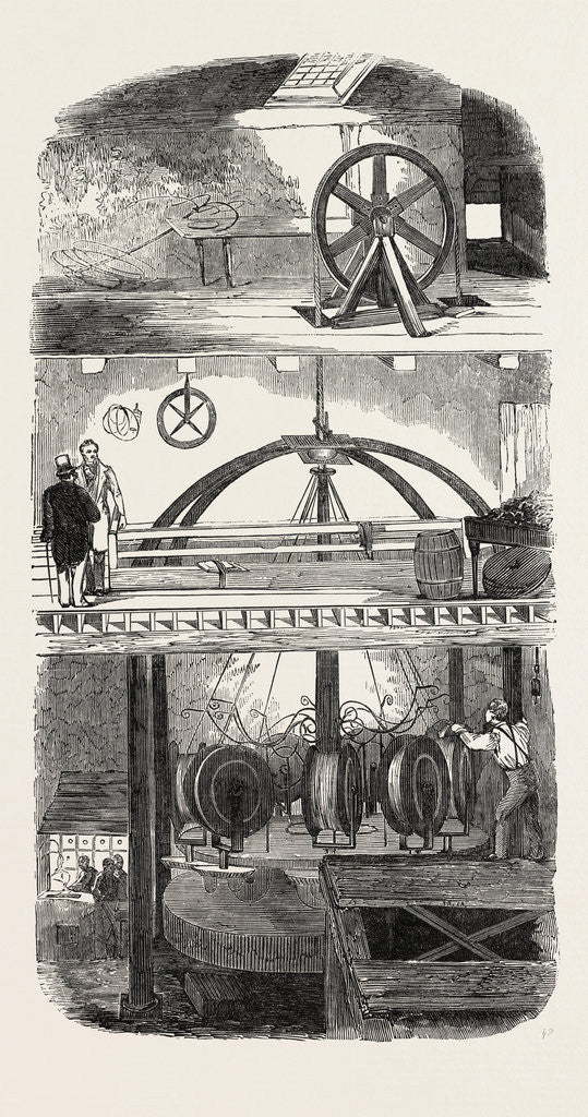 Detail of Section of the Manufactory, Showing the Progress of the Rope from the Ground Floor to the Wheel in the Second Storey by Anonymous