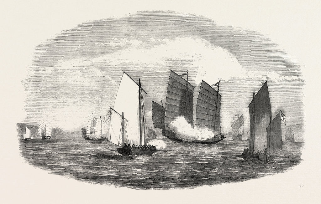 Detail of Attack on a Chinese Piratical Fleet by the Boats of H.M.S. Cleopatra, in Bias Bay, China by Anonymous