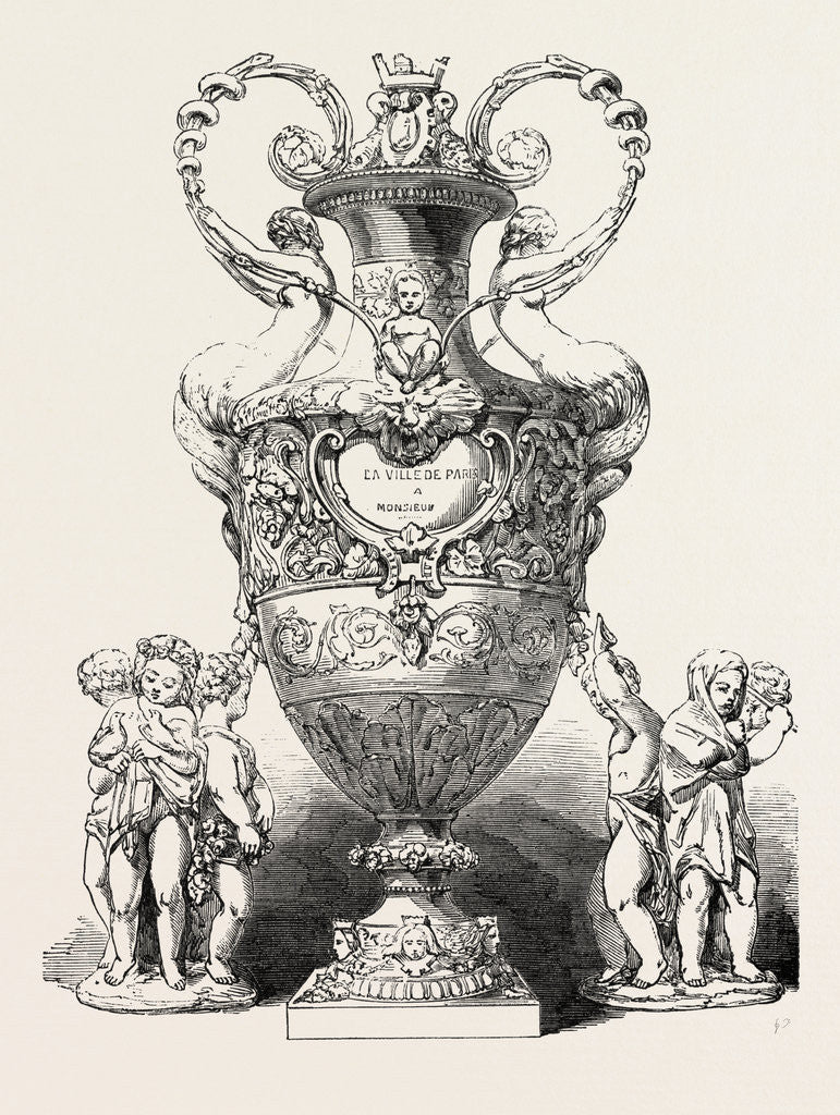 Detail of Vase and Two Groups in Silver by Anonymous