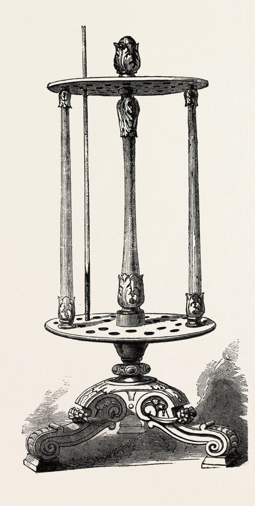 Detail of Billiard Cue-Rack by Anonymous