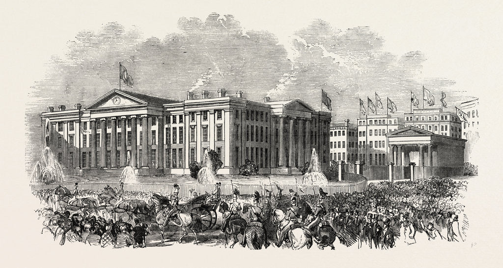 Detail of The Royal Procession Passing the Infirmary at Manchester by Anonymous