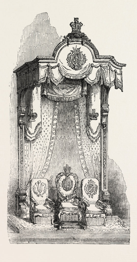 Detail of Royal Throne in the Exchange at Manchester by Anonymous