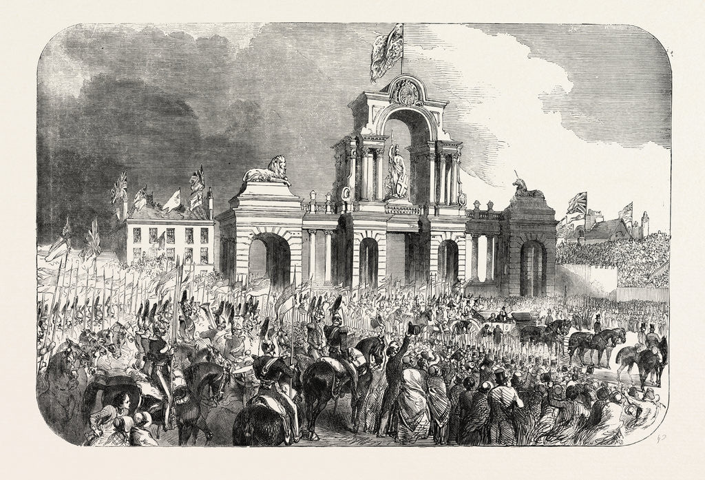 Detail of The Royal Procession at Windsor Bridge Arch, Salford by Anonymous