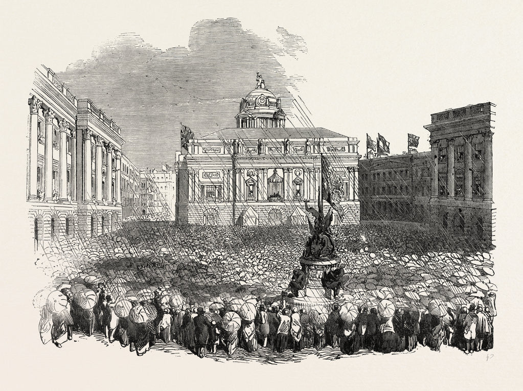 Detail of Royal Visit to Liverpool, Queen Victoria at the Town Hall, Area of the Exchange by Anonymous
