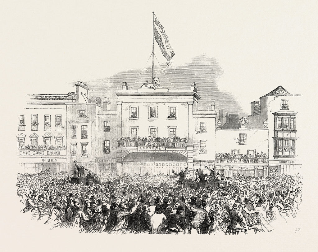 Detail of M. Kossuth Addressing the People from the Mayor's House, at Southampton by Anonymous