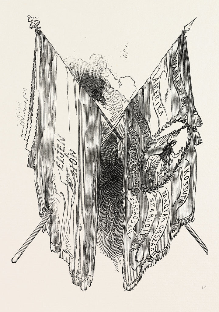 Detail of Hungarian Colours Presented to M. Kossuth, and the Mayor of Southampton by Anonymous