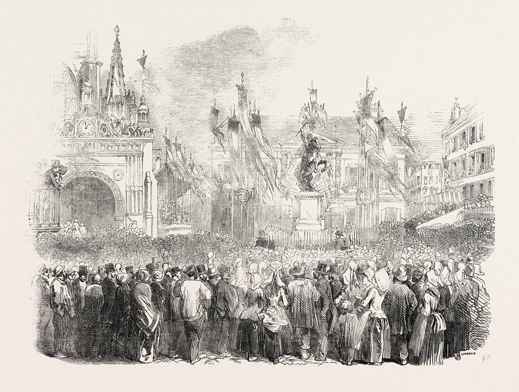 Detail of Inauguration of the Statue of William the Conqueror, at Falaise by Anonymous