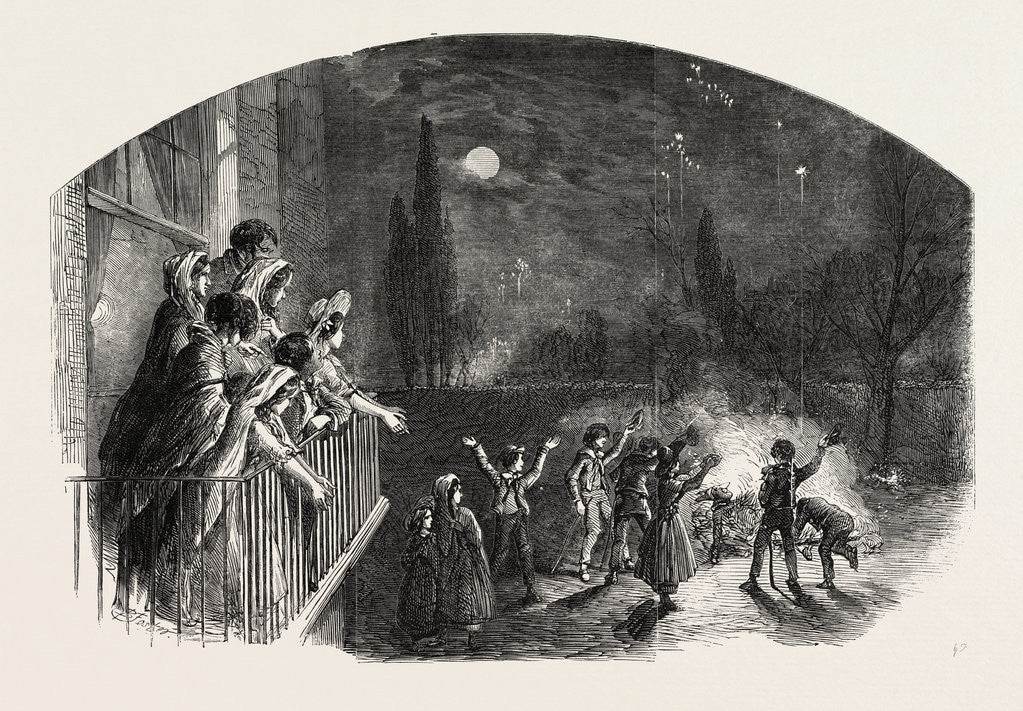 Detail of Fireworks on Guy Fawkes Day by Anonymous