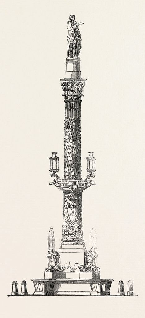 Detail of Monumental Fountain Recently Erected at Barcelona, Spain by Anonymous