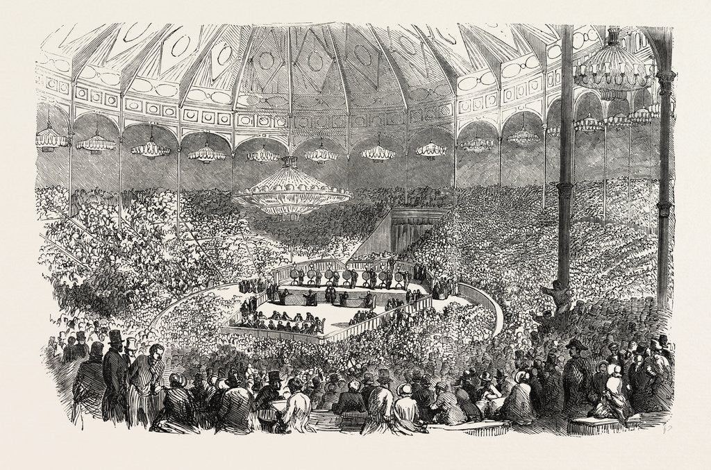 Detail of Drawing of the Lottery of the Golden Ingots, in the Circus of the Champs Elysees, at Paris, France by Anonymous