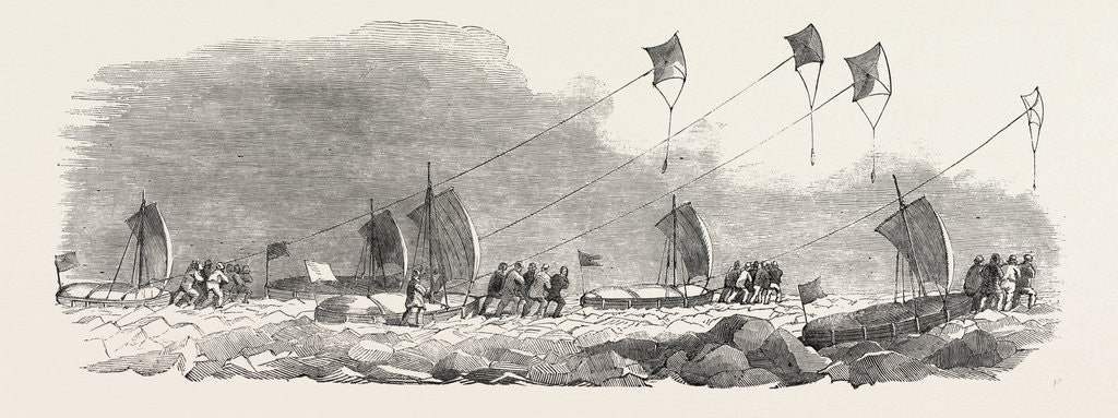 Detail of Captain Austin's Arctic Expedition: Western Division of Sledges by Anonymous