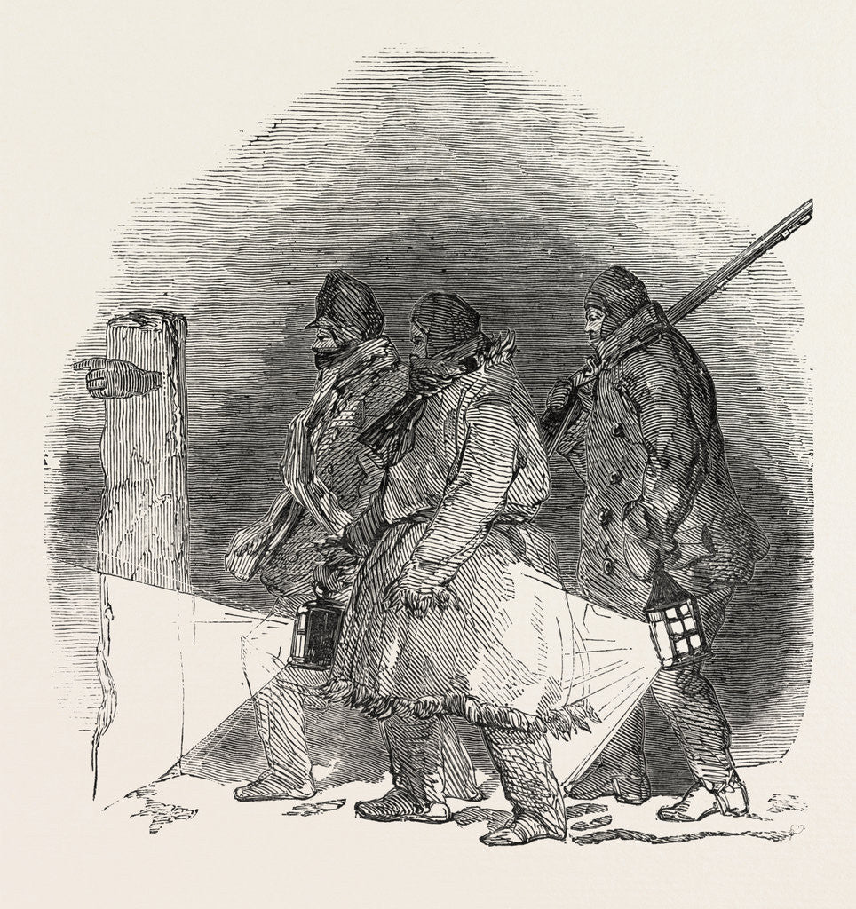 Detail of Captain Austin's Arctic Expedition: Going Out to Dinner by Anonymous