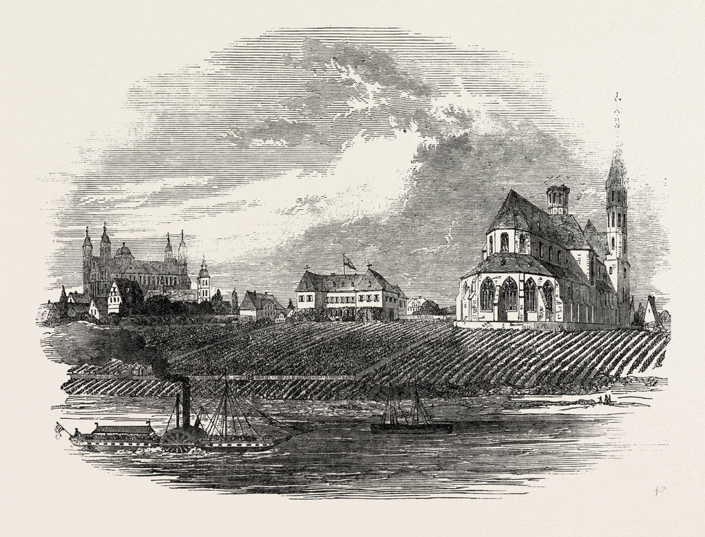 Detail of View of the Liebfrau Vineyard, the Cathedral of Worms in the Distance by Anonymous