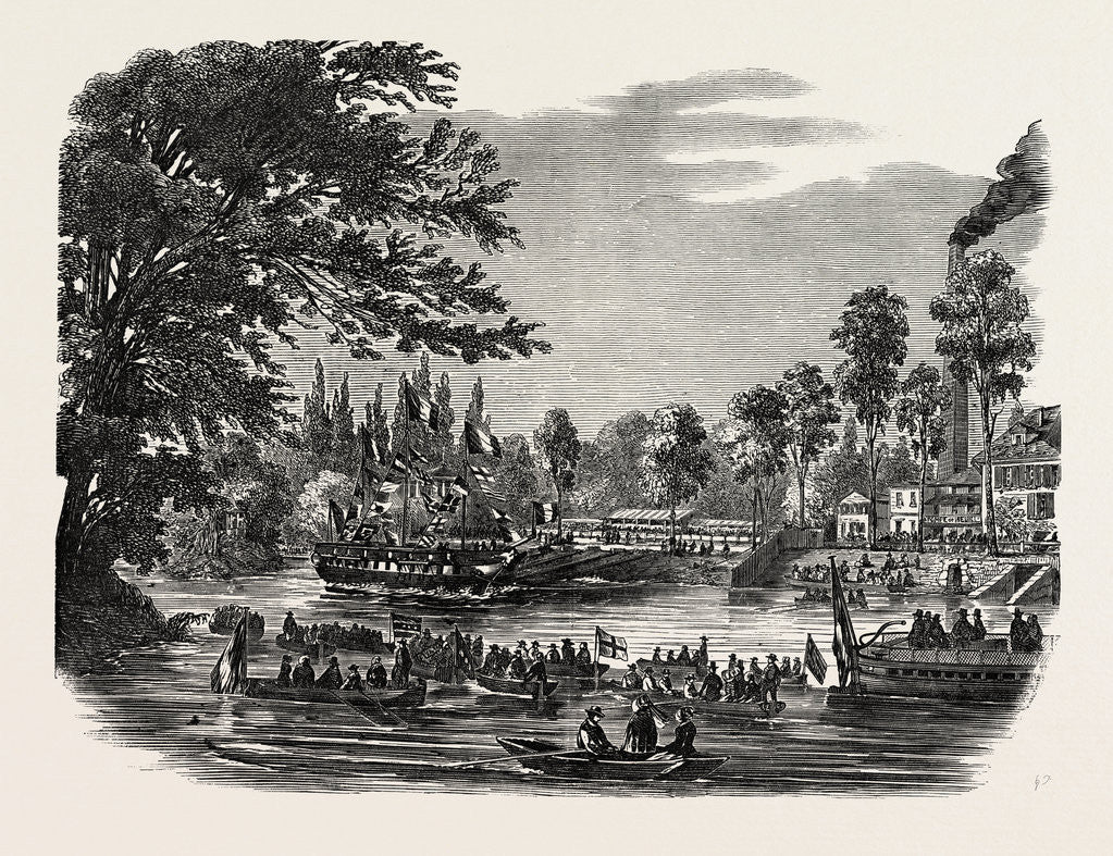 Detail of Launch of a Frigate at Neuilly by Anonymous