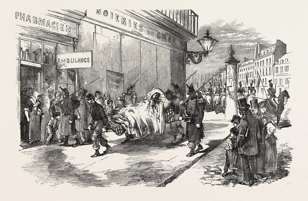Detail of The Revolution in France: Taking the Wounded to the Ambulance, 1851 by Anonymous